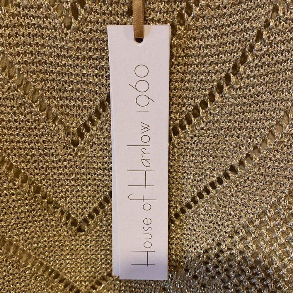 BNWT HOUSE OF HARLOW 1960 Gold Shimmer Top and Skirt Set Women’s Size Large - Picture 5 of 9